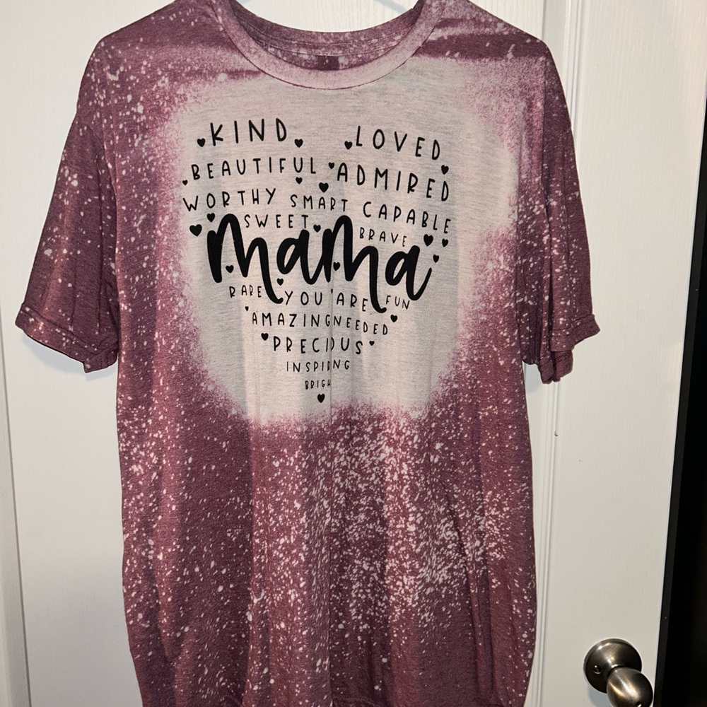 Burgundy “Mama” Graphic Tee with Inspirational Text